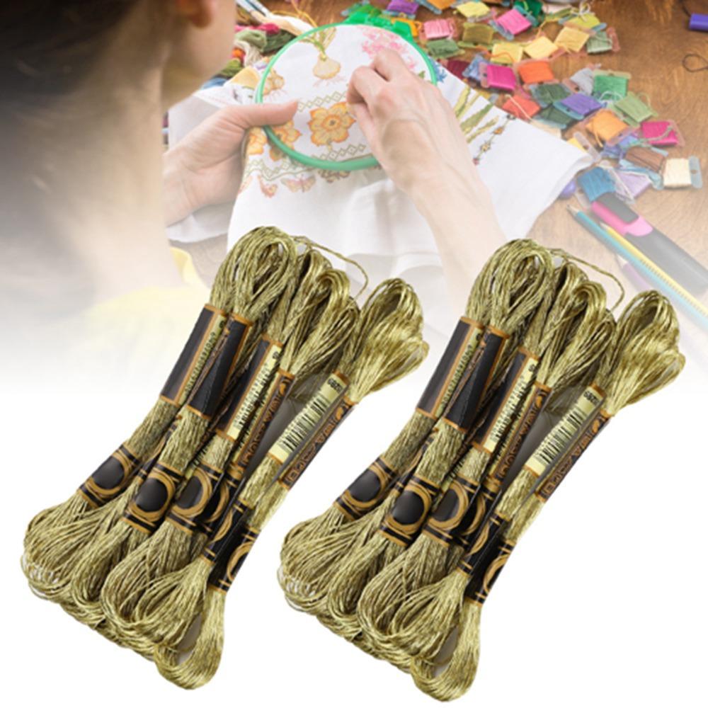 24pcs Glossy Cross-Stitch Thread Braided Metallic Embroidery Thread Clothing Decoration