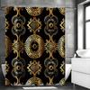 Baroque Greek Paper Roll Leaf River Curve Circle Gorgeous Shower Curtain, Bathroom Decorative Shower Curtain, Waterproof Shower