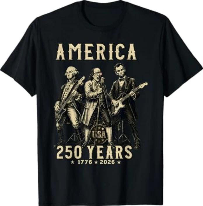 Franklins Founding Fathers Band 250 Years Usa TShirt S
