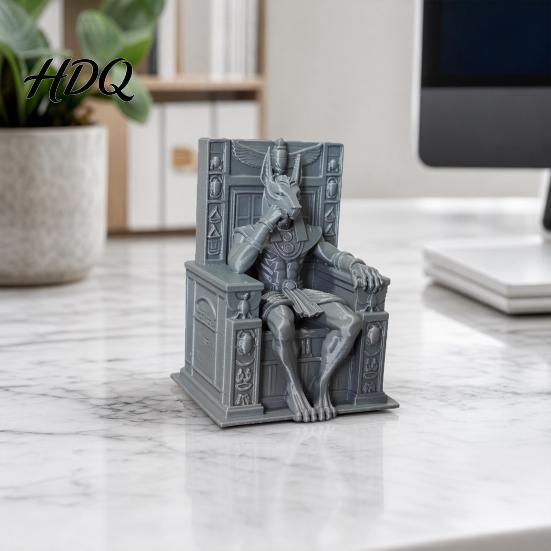 Anti-bump Durable Figurine Anubis Sitting On Throne Statue Palm-Sized 3D Printed Fine