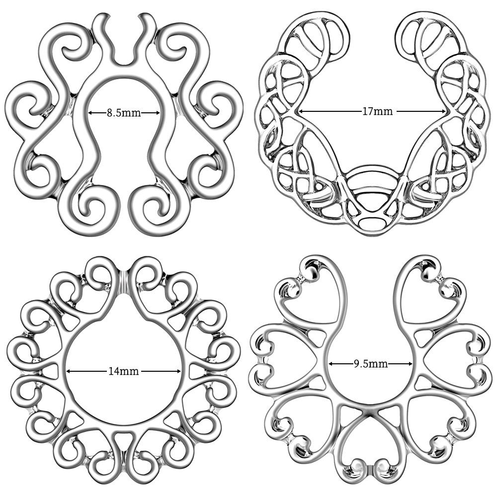 Heart-Shaped Stainless Steel Hollow Nipple Studs with Anti-Diamond Design