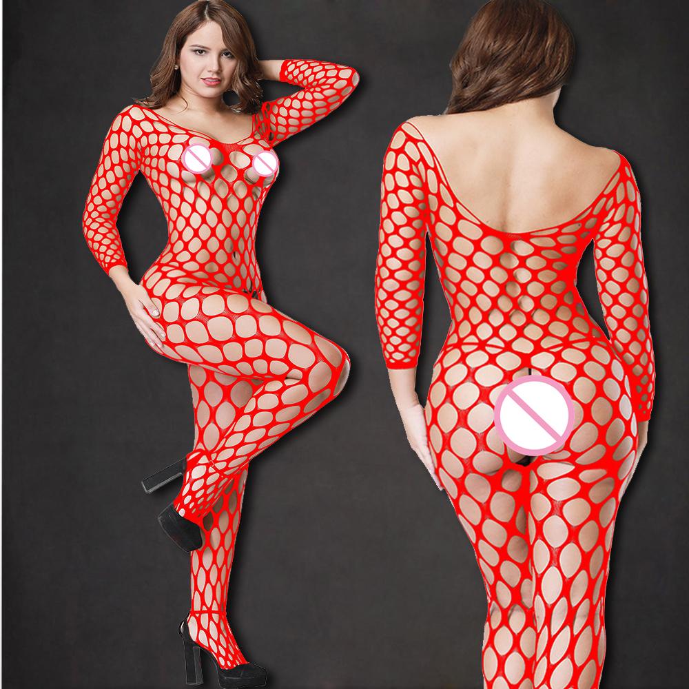 Body Sexy senza Cavallo Body trasparente Taglie Forti Body Costume Erotico Calze a Rete Lingerie
