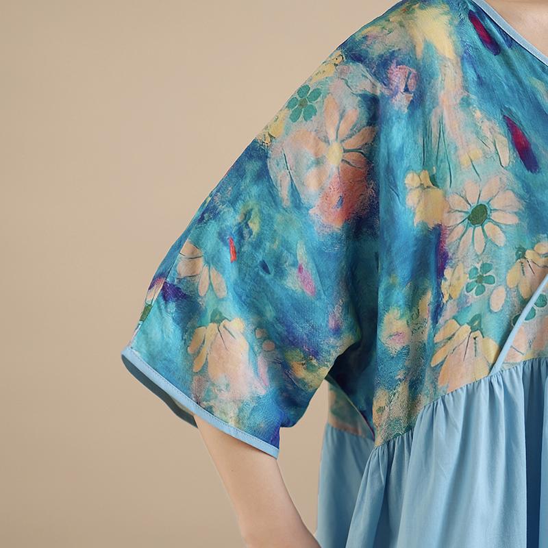 DIMANAF New 2026 Women Plus Size Summer Beach Lady Long Dress Loose Oversize Maxi Floral Print Fashion Cotton