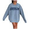 Israeli Women's Fashion Casual Long Sleeve Printed Round Neck Sweatshirt Top