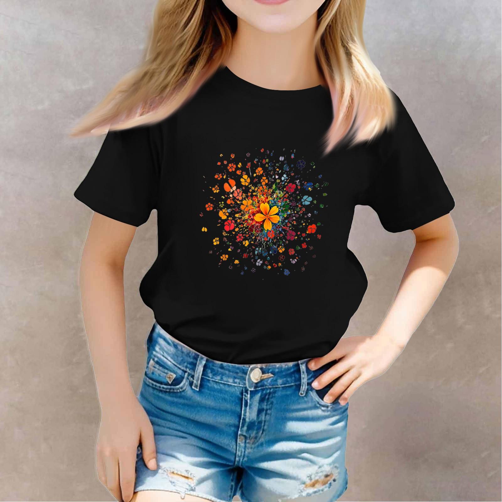 

Toddler Girl Boy T-Shirts Kids Top Boys And Girls Printed Short Sleeved T-shirt 140