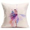Watercolor Ballet Dancers Pattern Doublesided Printed pillow cover Short plush Suitable living rooms sofas throw cushion cover