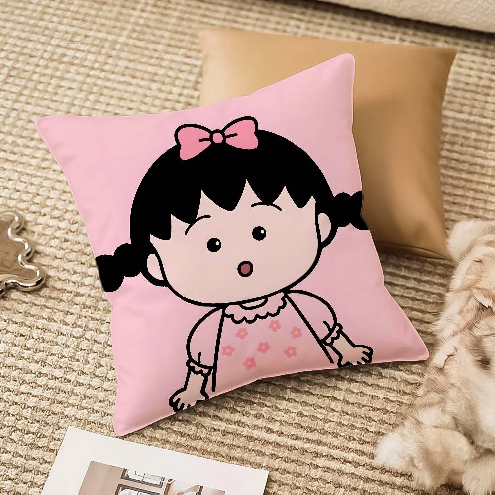 C-Chibi M-Maruko Chan Pillow Case Anti-dustmite Invisible Zipper Sofa Bed