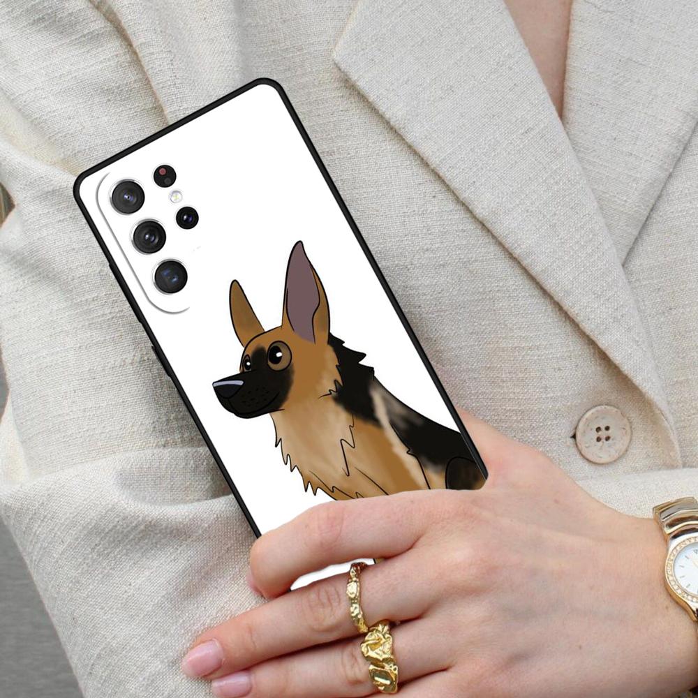 German Shepherd Dog Cartoon Cell Phone Case for Samsung Galaxy S26 Ultra S25 S24 S23 S22 S21 S20 Note10 Cover