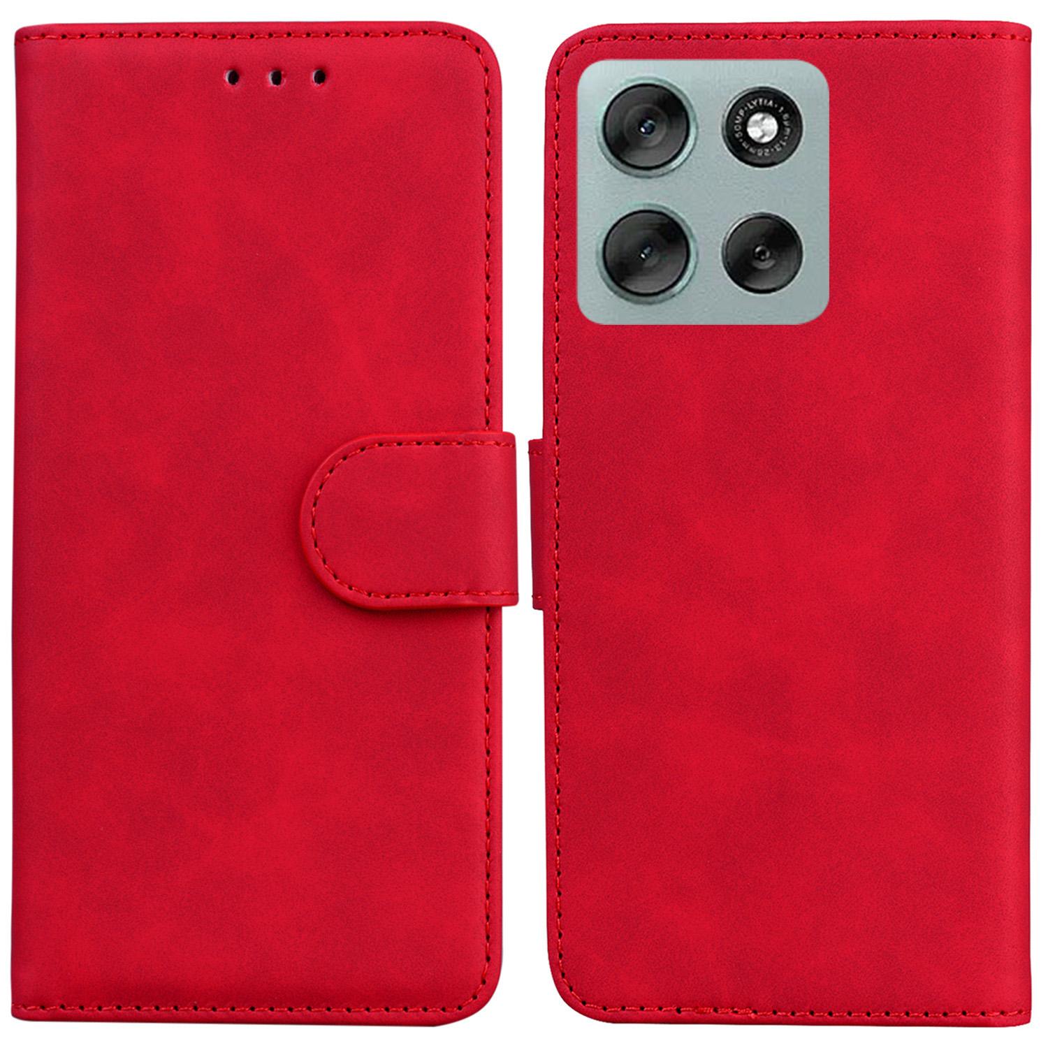 

For Motorola Moto G56 5G Case Solid Color Leather Wallet Phone Cover