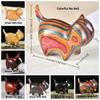 Wood Carving Cat Ornament Natural Texture Lucky Cat Ornament Wooden Cat Figurine  Bookshelf Display