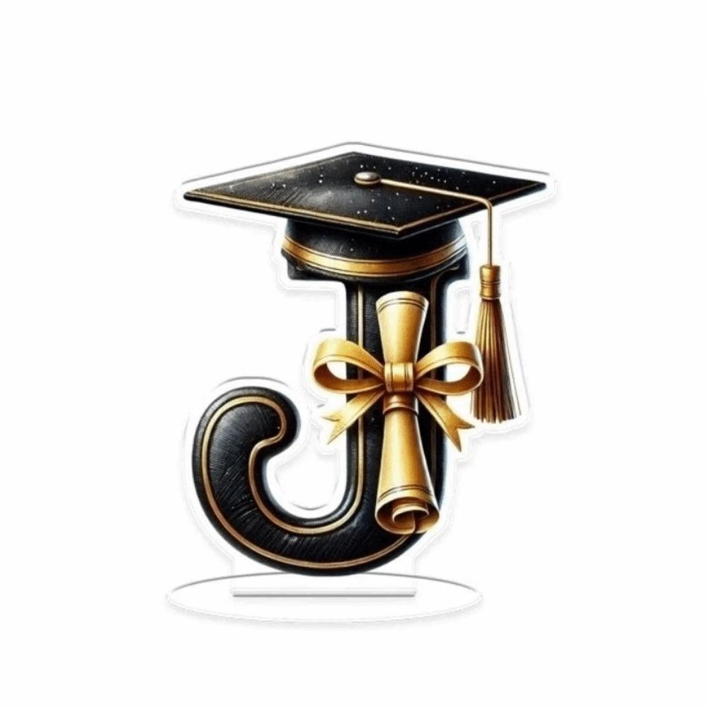

Keepsake Graduation Gifts 2D Flat desktop Ornament Graduation Decorations Home Decoration Letter J