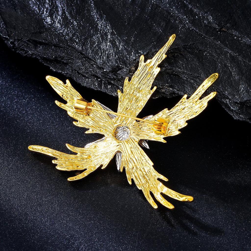 New Personalized Creative Flame Starfish Brooch Exquisite High-end Alloy Rhinestone Men's Suit Corsage Accessories Collar Pin