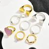 Spanish Simple Love Design Ring Feminine Geometric Opening Stainless Steel Ring Jewelry