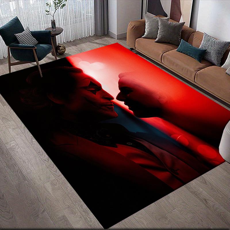 Joker & Harley Anti-Slip Rug, Rectangular Carpet for Living Room & Game Zone