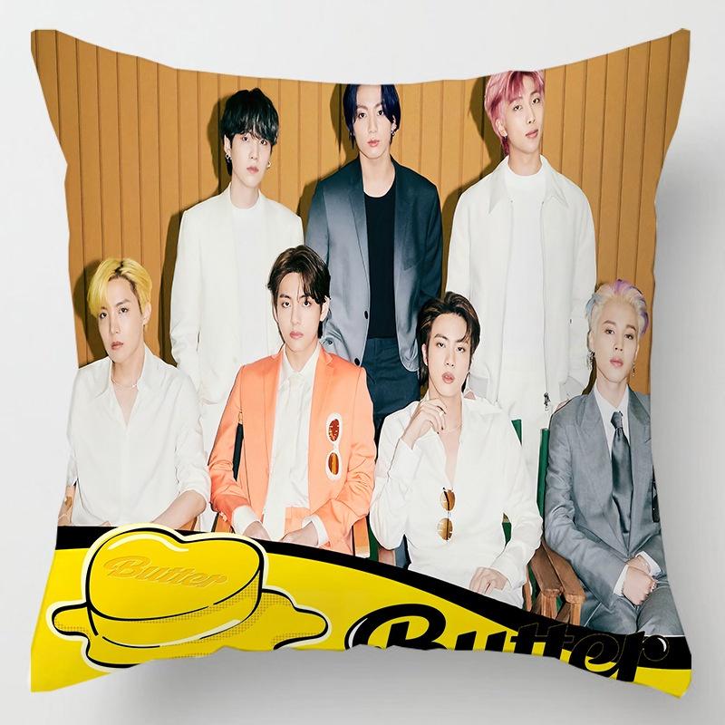 Bts Bangtan Boys Cushion Cover Decorative Soft Pillow Case Sofa Car Cover Throw