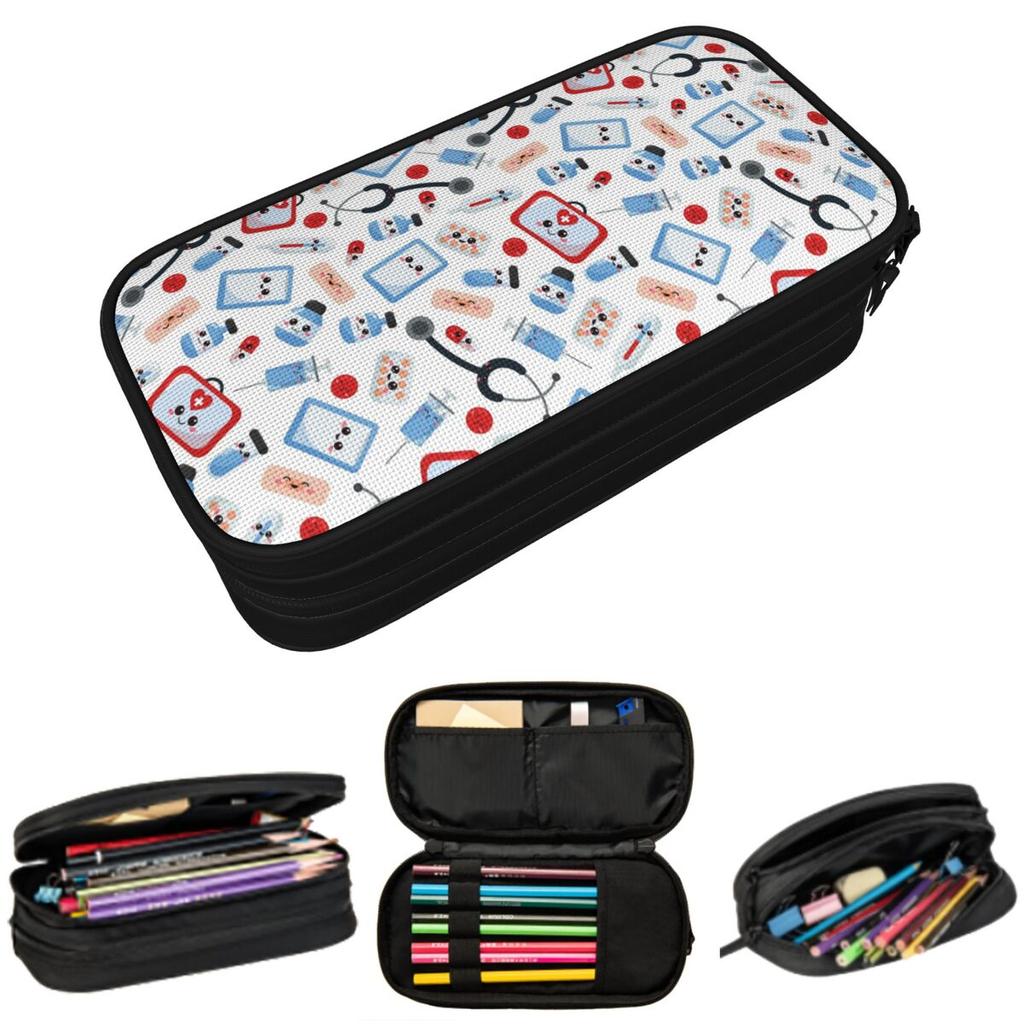 Cardiology Medical Equipment Nurses And Doctors Pencil Case for School Pen Box Pencil Bag Stationery Supplies Pen Holder Bag