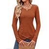 Women's Autumn and Winter Waist Cinched Round Neck Tight Long Sleeved Top