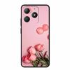 For Realme Narzo N61 Phone Case N 61 Coque Flowers Black Silicone Soft Back Cover For Realme Note 60 Case Note60 Funda Bags Capa