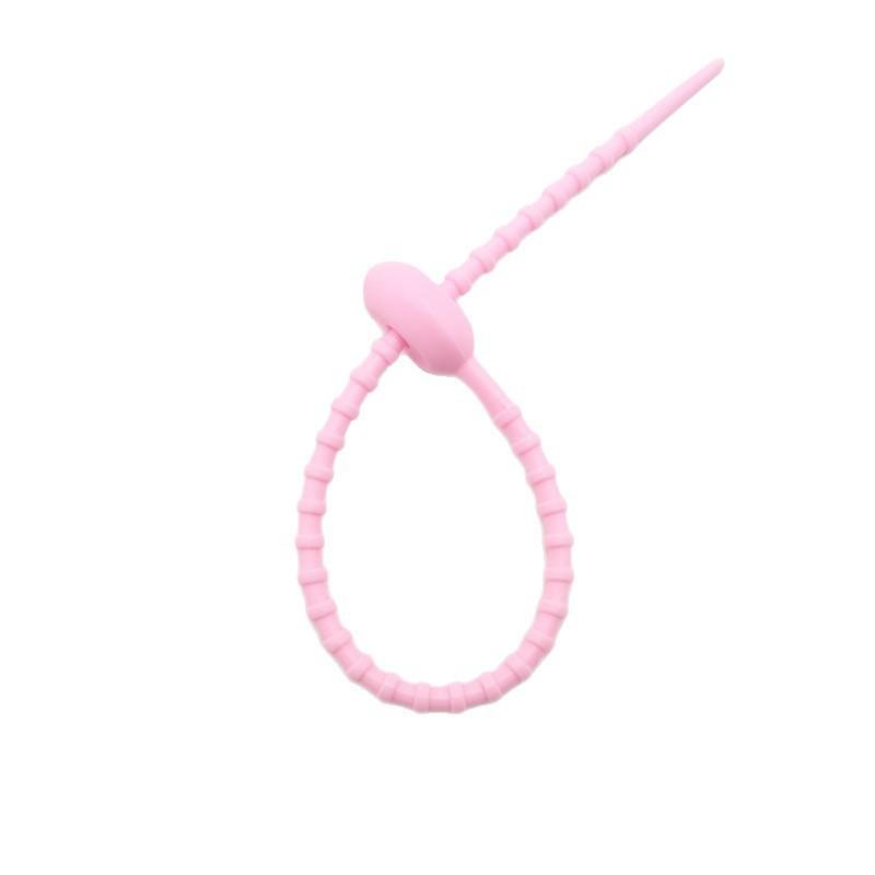 Multicolor TPR Silicone Zip Ties: Elastic Self-Locking, Reusable Cable Organizers & Keychain Pendants.