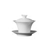 White Ceramic Lidded Bowl Single Kombucha Bowl with Cover Sancai Tea Cup Dehua Ceramic Gaiwan Sweet White Bubble Tea Bowl