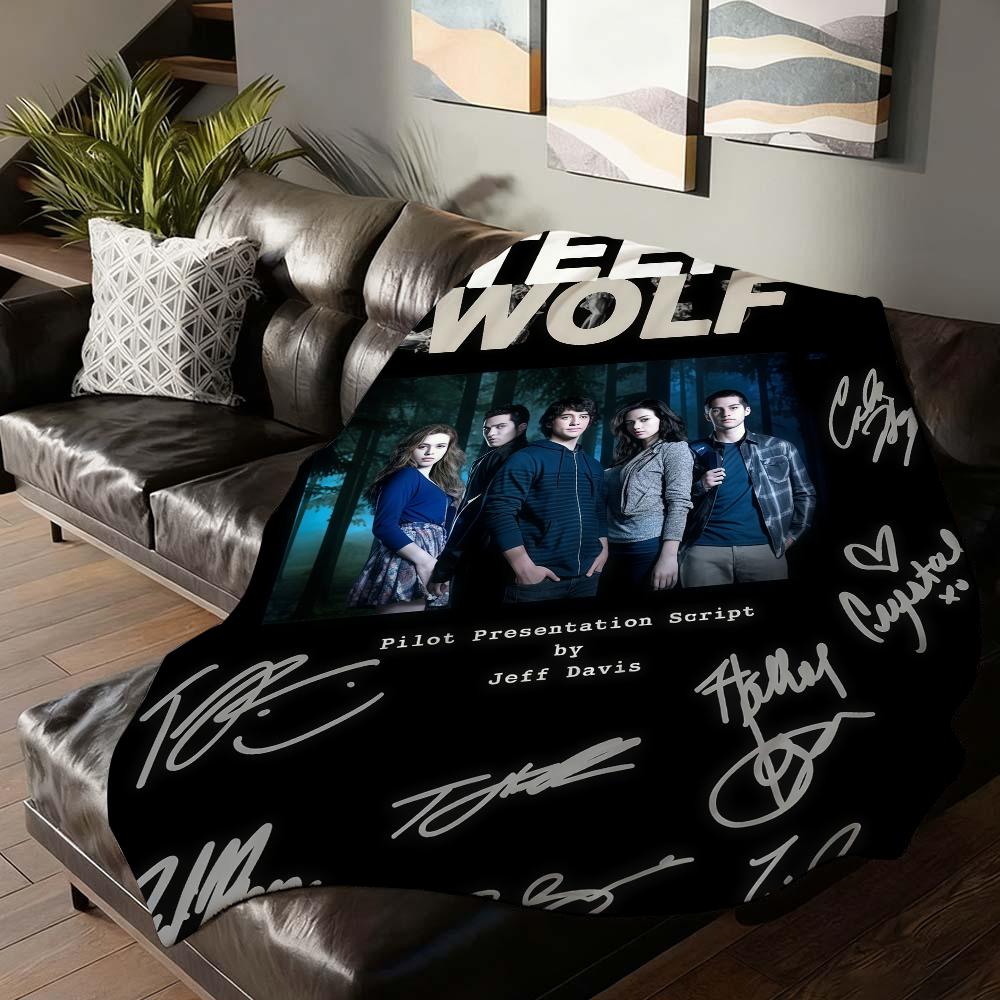 Fantasy-TV-Serie Teen Wolf Decke für Sofa Büro Bett Flugzeug Reisen Schlafen Lesen Entspannen Camping Weich und Warm