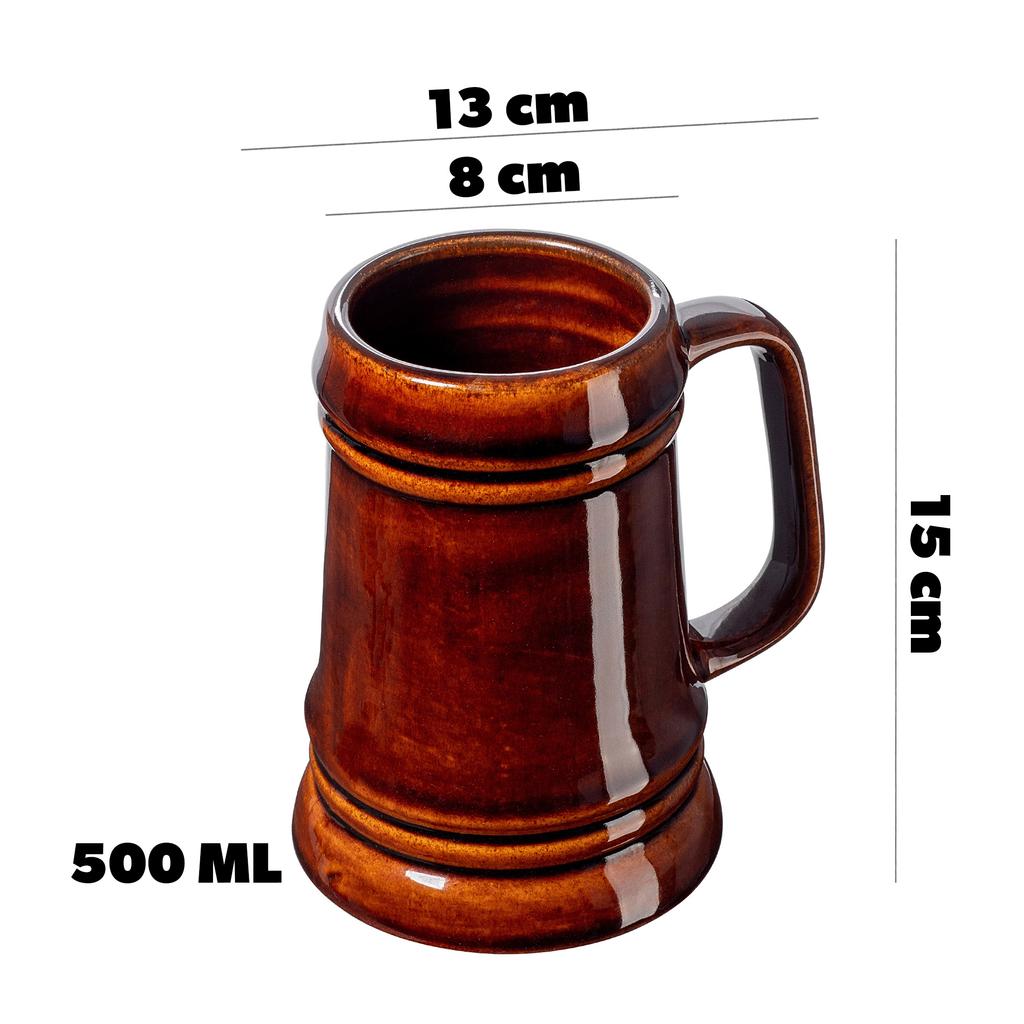 KADAX Bierkrug 500ml Groß Steinzeug Geschenk