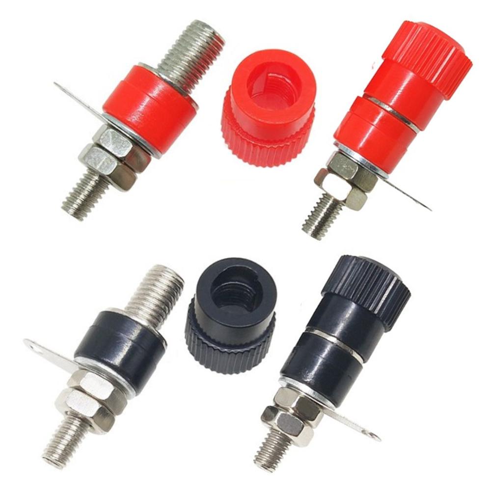 JS-910B Connector Banana Plug Red Black Power Banana Socket Binding Post Mount Plug Jack Amplifier Terminal Connector