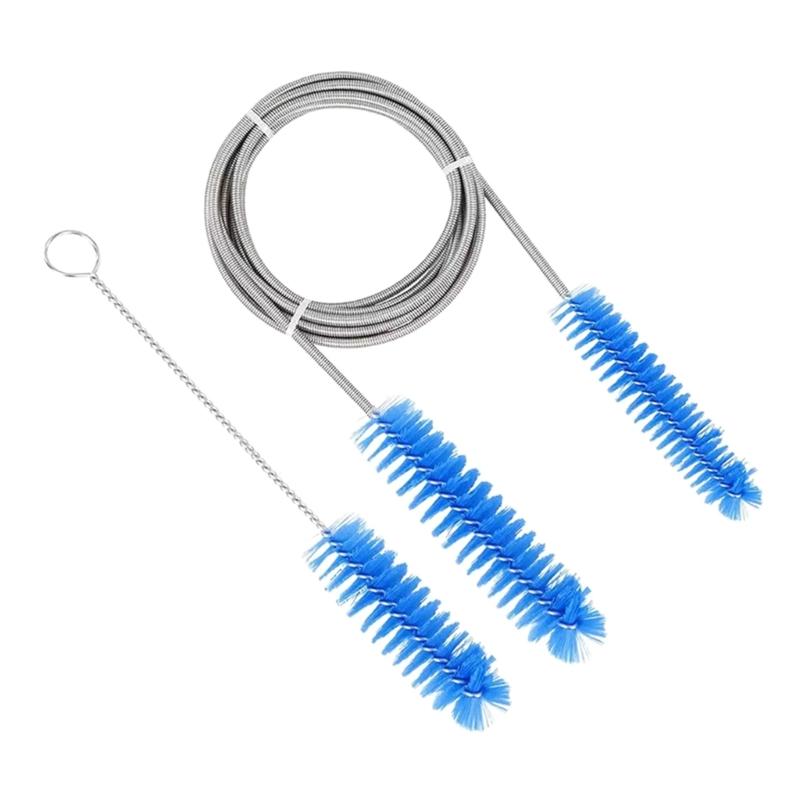 Aquariums Filter Hose Brush Set Double Ended Steel Flexible Spring Tube Cleaner Brushes for Fish Tanks and Lab Pipes