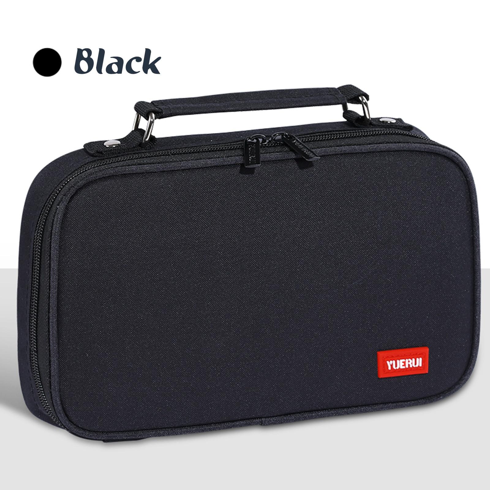 

Студенческая однотонная коробка для канцелярских принадлежностей, трехслойная оксфордская сумка для ручек большой емкости