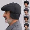 Middle Age Earflap Cap With Ear Flap Flat Caps Quality Men Berets  Men