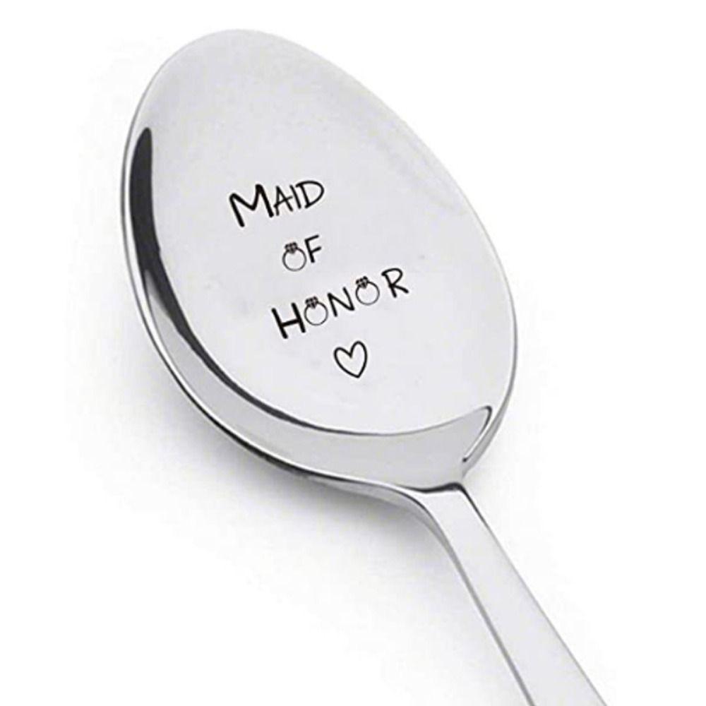 Engraved Design Key of Love Spoon Personalized Text Love Letter Spoon  Romantic Gift