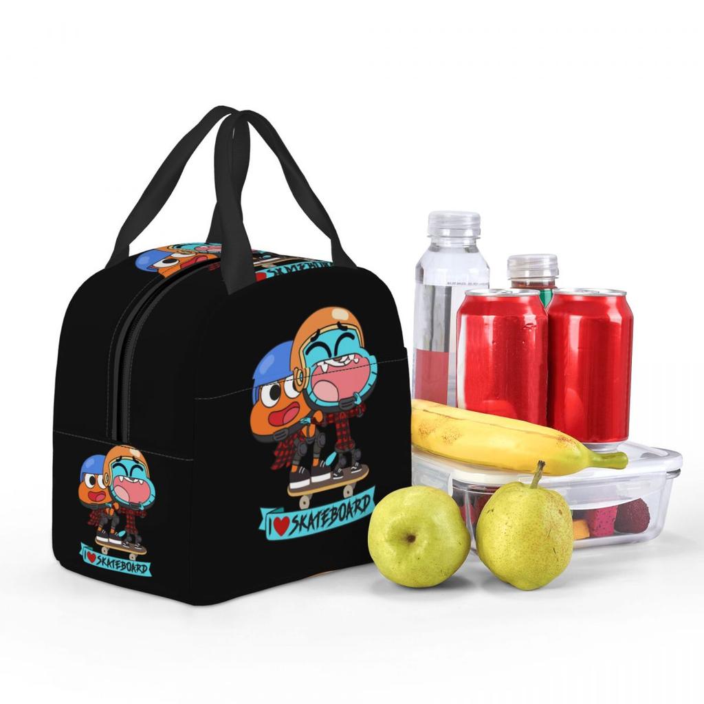 Gumball Darwin Skate Insulated Lunch Bag for Women Office Cooler Thermal Food Box Tote Portable Lunch Boxes Container