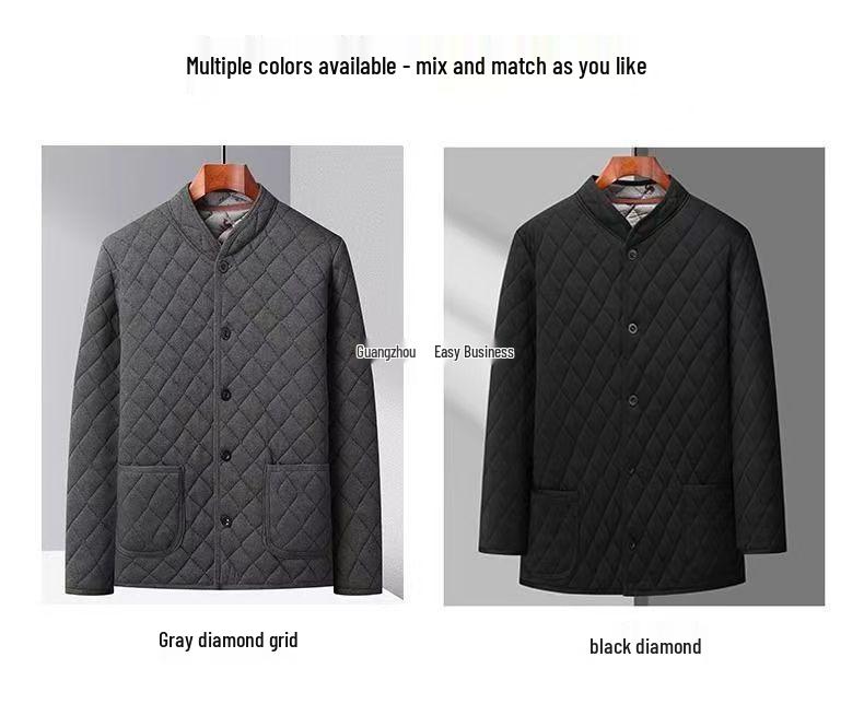 Men's Thickened Fleece-Lined Winter Jacket for Middle-Aged & Elderly: Warm Cotton Padded Coat