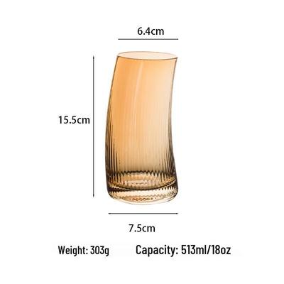Zhi Shi Vertical Stripe Hand-Blown Crystal Beer Glasses