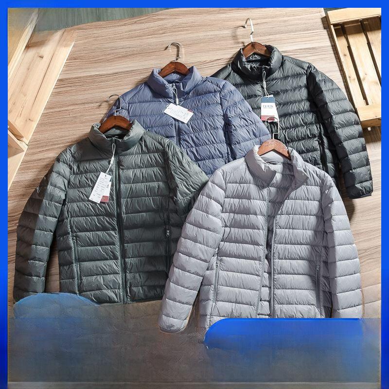 Giacca Leggera in Piuma da Uomo - Calda, Collo Alto, Giacca Invernale con Cappuccio Casual e Versatile