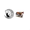 Moonlit Cat And Horse Resin Metal Wall Art Sculpture for Animal Lovers Home Office Decor Unique