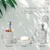 Ceramic Bathroom Accessories Set of 3 | Modern Luxury Bath Set with 300ml Soap Dispenser, Toothbrush Holder & Soap Dish | Bathroom Decor Items