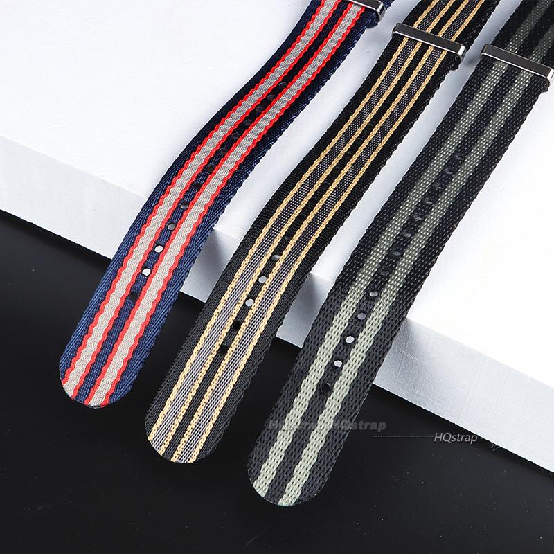 Bracelet souple en nylon pour Omega Seamaster 007 Hommes Femmes Toile militaire Bracelet de montre de remplacement pour Seiko Universel Sport 20mm Ceinture