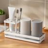 Toothbrush Holder Storage Organizer Smooth Edge Burr-Free Countertop Organizer Rinsing Cup Toothpaste Storage Holder