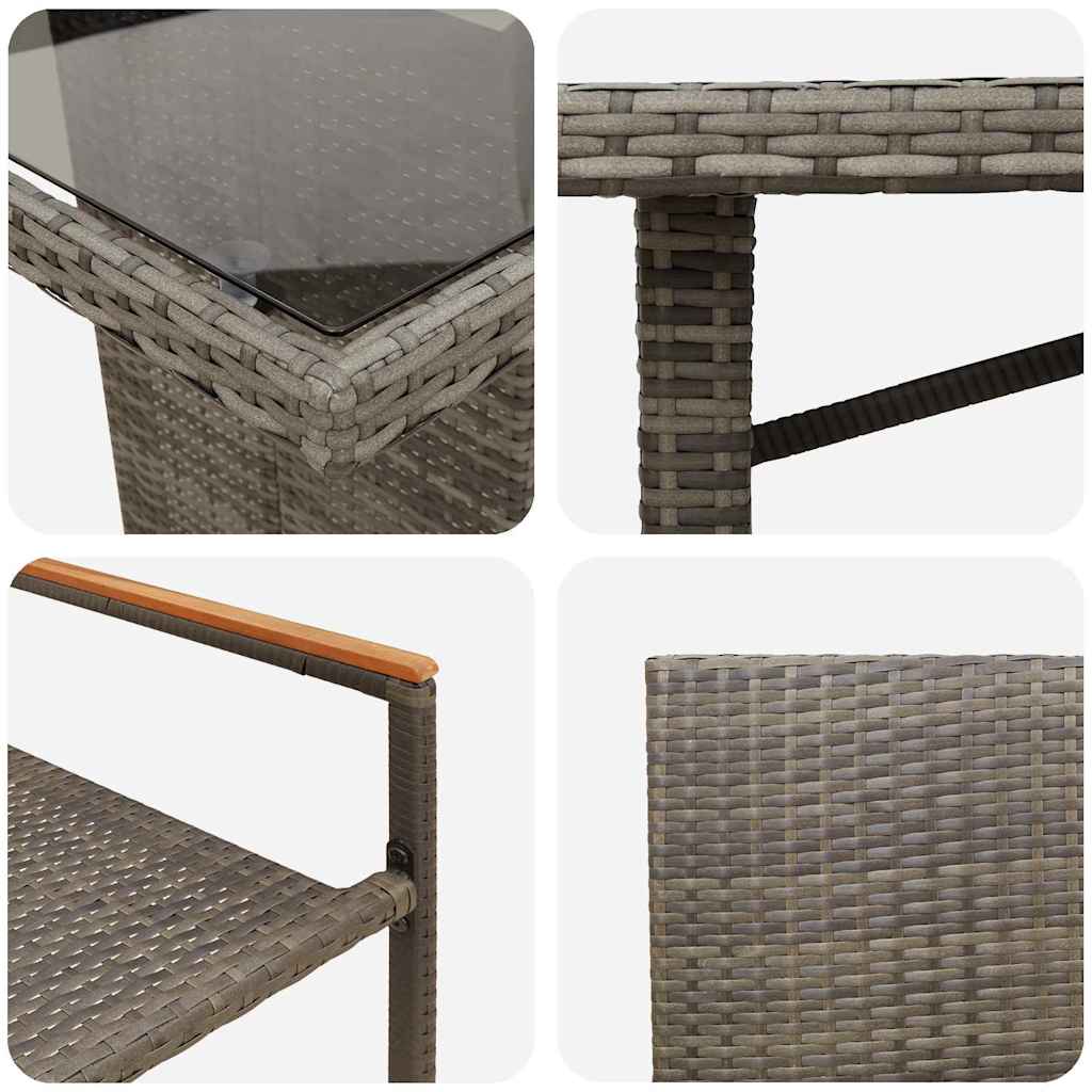 Garden Dining Set 9 pcs Grey Poly Rattan