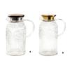 Easy to Cleaning Glass Water Pitcher with Retro Sun Pattern Lid Large Capacity for Family Gatherings and Homes Kitchen Use