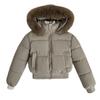 Winter neue Mode vielseitige Kapuzen-Daunen-Baumwollkleidung kurz großer Pelzkragen verdickt locker kleiner Mantel