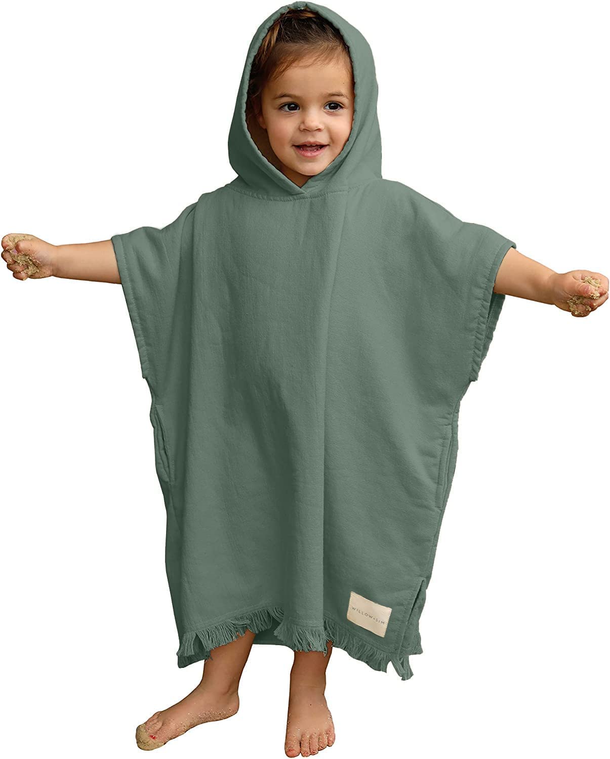 Hot Selling New Kids Poncho Towel Organic Cotton Poncho Surfing Kids Beach Towel Plain Hooded Poncho Towels for Kids 64*60cm&300 - 499 GSM бежевый