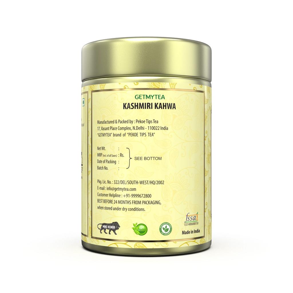 Kashmiri Kahwa Tee mit Zimt und Kardamom (100 g), Kashmiri Kahwa Zimt & Kardamom, Getmytea
