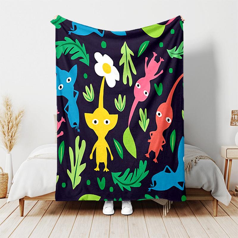 1 manta con diseño de estampado Pikmin, manta ligera para sofá, cama - Suave y cálida, regalo para todas las estaciones como Navidad, Halloween