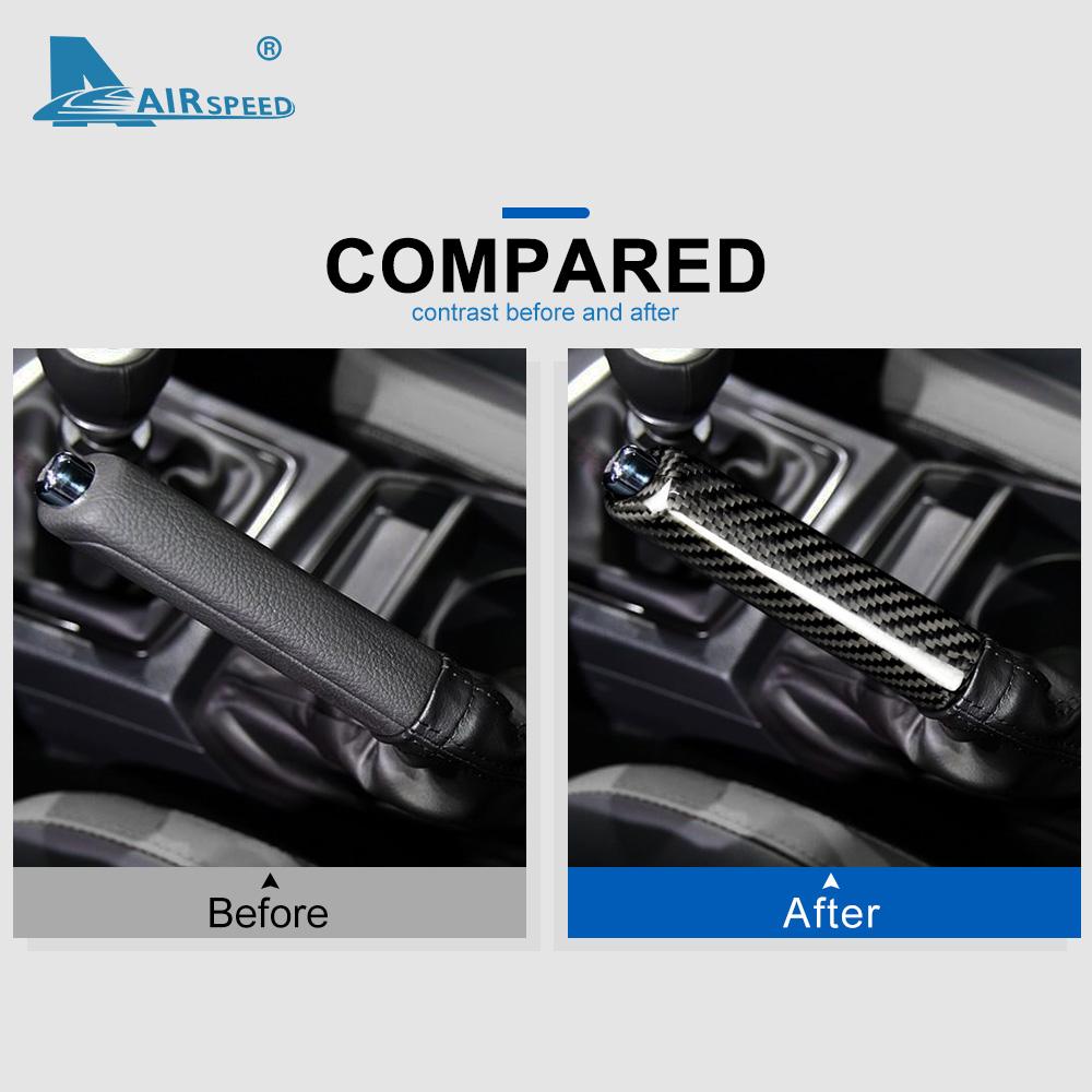 Real Hard Carbon Fiber Replace Cover for Subaru WRX 2014-2020 Forester 2008-2019 LHD RHD Car Handbrake Grips Cover Interior