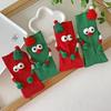 Christmas Funny Hand Socks Novelty Cartoon Big Eyes Middle Tube Socks Hosiery for Adult Kids Holiday Festival Party Gift