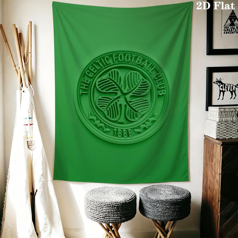 Celtic Football Club Wall Tapestry Aesthetic Wall Hanging Printed Fabric Blanket Decorative Tapestries for Bedroom Living Room Home Decor