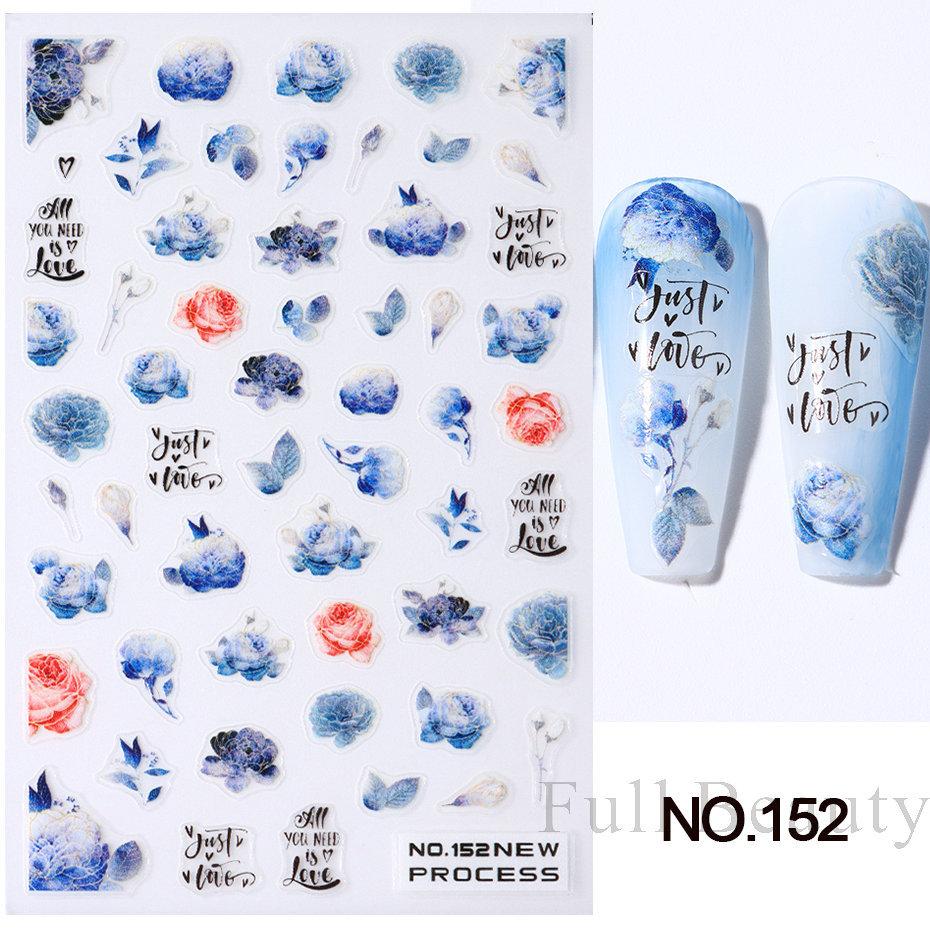 Nail Art Stickers Autumn Maple Leaf Sunflower Flower Elk Adhesive Nail Stickers