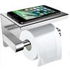 Väggmonterad toalettpappershållare rostfritt stål silkespappershållare mobiltelefon badrumspappersrulle väggfäste badrumsprodukt